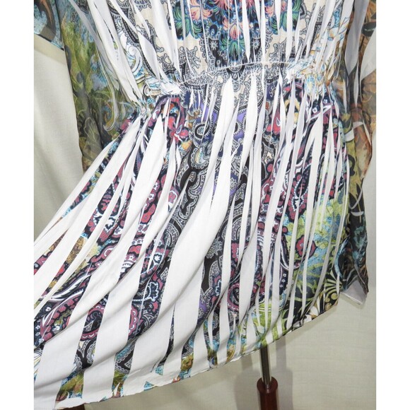 Lafiance Y2K Sublimation Print Flowy Flutter Sleeve Top Size XL - Picture 7 of 9